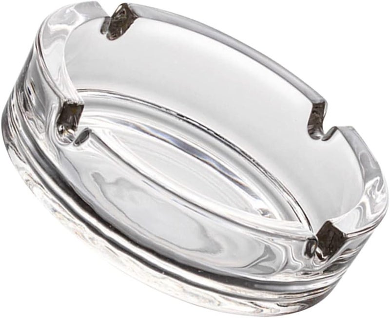 Crystal Glass Round Ashtray for Home and Outdoor Use Easy to Clean Decorative Party - Image 1